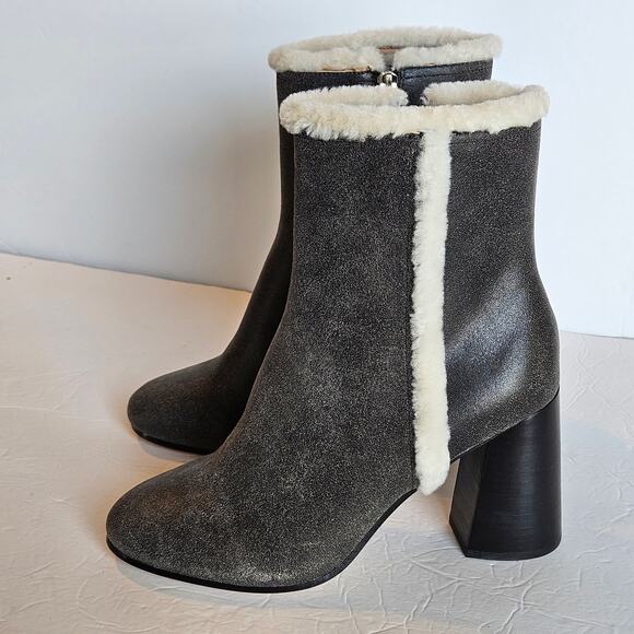 Joie Lorring Shearling Ankle Bootie Women's Size 10 EU 40 Glam Night Out Party - Picture 4 of 13
